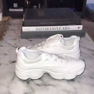 Chunky white tennis shoes
